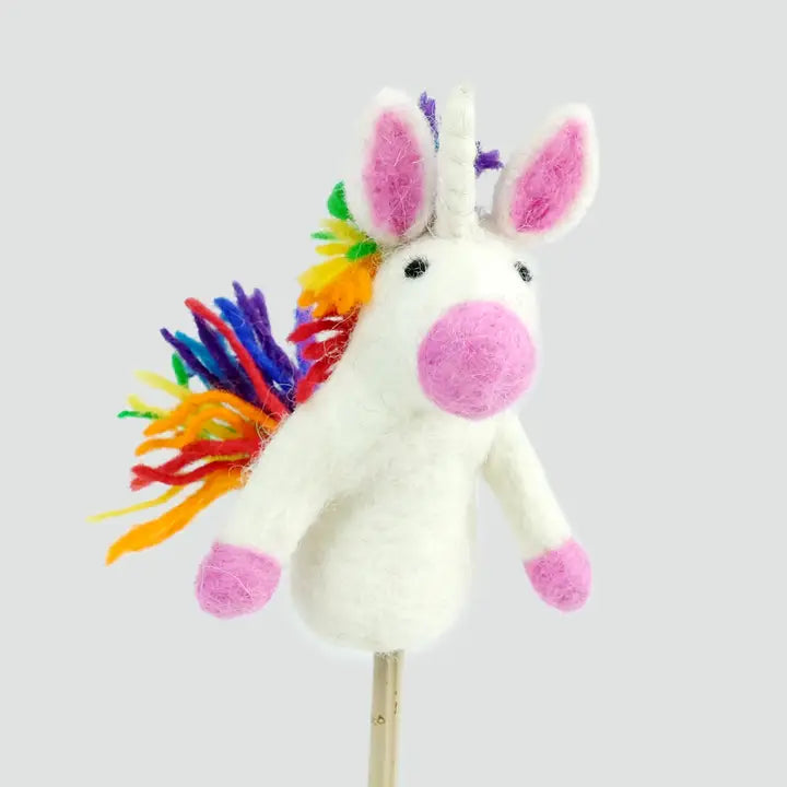 Rainbow Unicorn Finger Puppet-Little Fish Co.