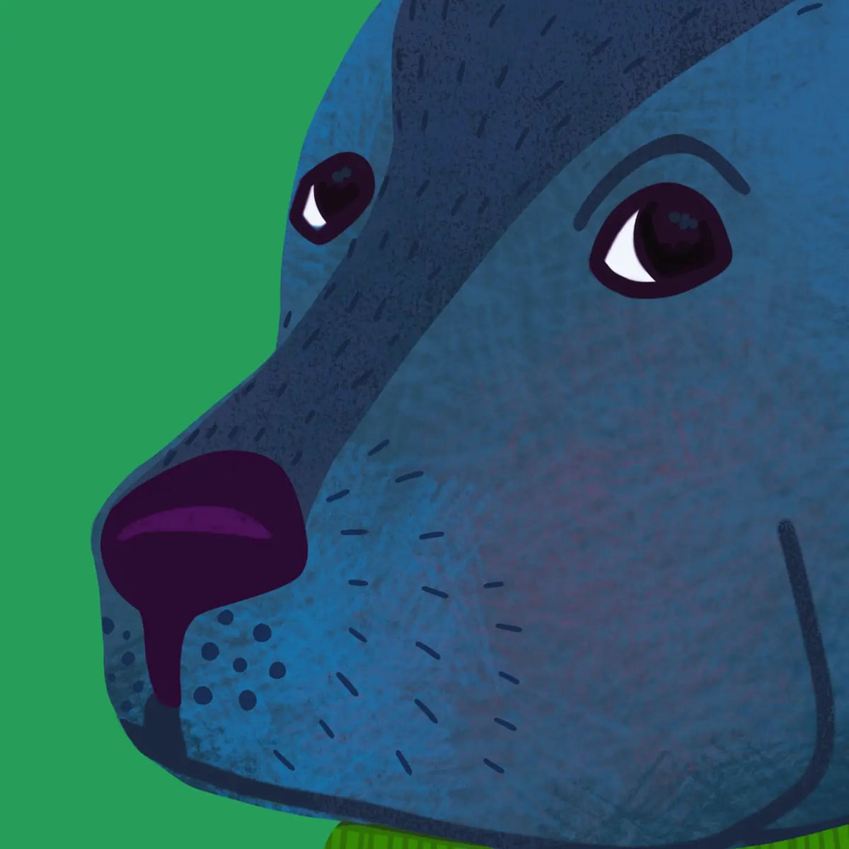 Pitbull in Green Jumper  Art Print 8x10