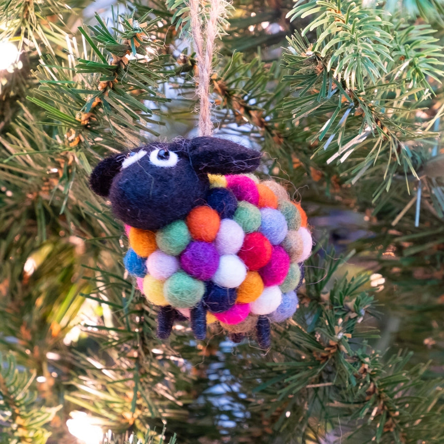 Ornament - Rainbow Ball Sheep-Little Fish Co.