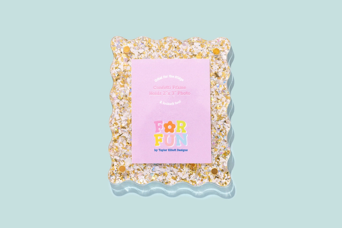 Acrylic magnet frame -Pearl glitter-Little Fish Co.