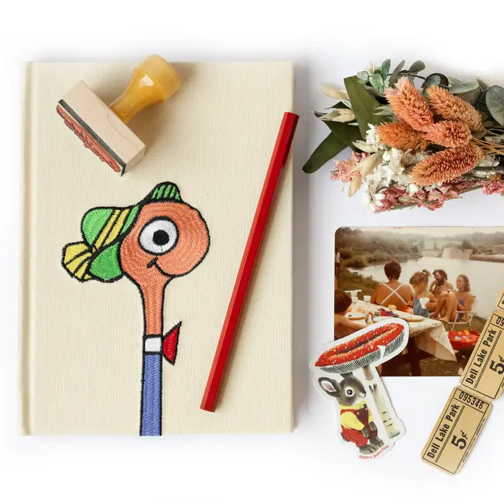 3P4 X Richard Scarry® - Lowly Worm Embroidered Journal-Little Fish Co.
