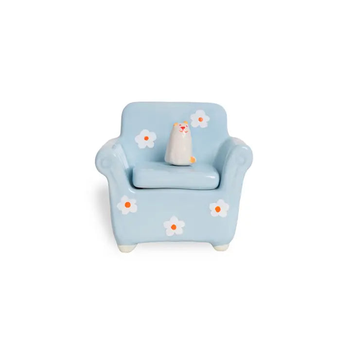 Floral Cat Chair Jewelry Box