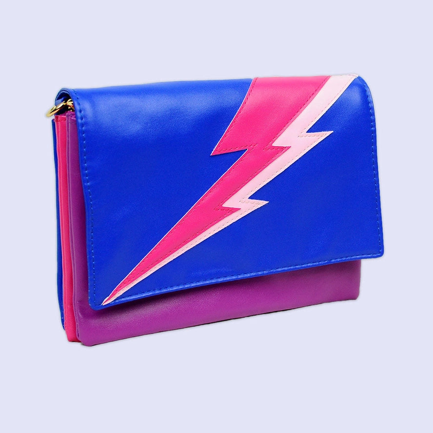 Convertible lightening bolt clutch in Power ballad-New Arrivals-Little Fish Co.