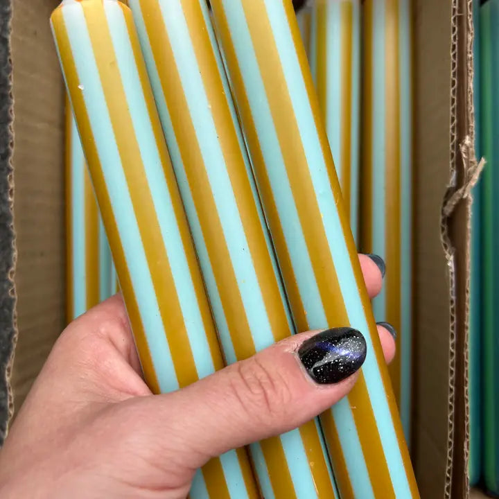 Pinstripe candle - selected colours-Top 30 Party-Little Fish Co.