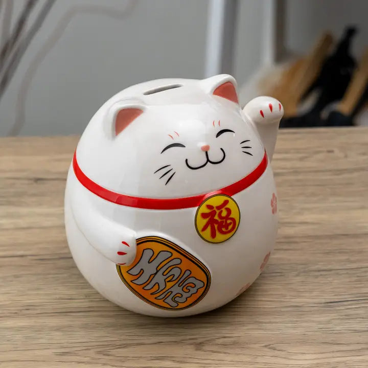 Lucky Cat Ceramic Money Box 7inch-Top 30 Decor-Little Fish Co.