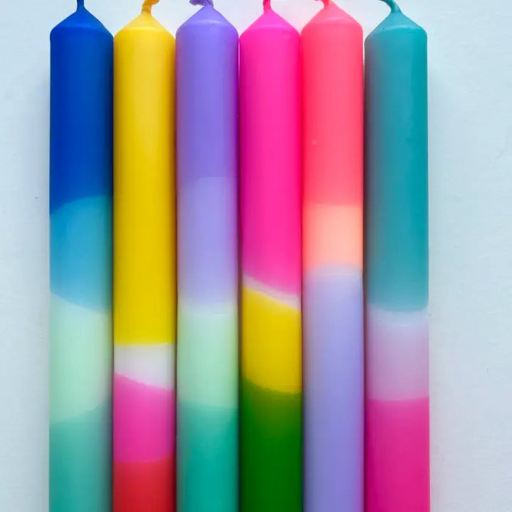 Dip Dye Candles in Brights set of 6-Top 30 Party-Little Fish Co.