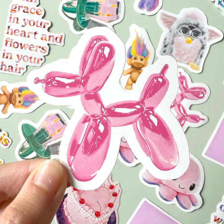 Balloon Dog Sticker in pink-New Arrivals 2025-Little Fish Co.