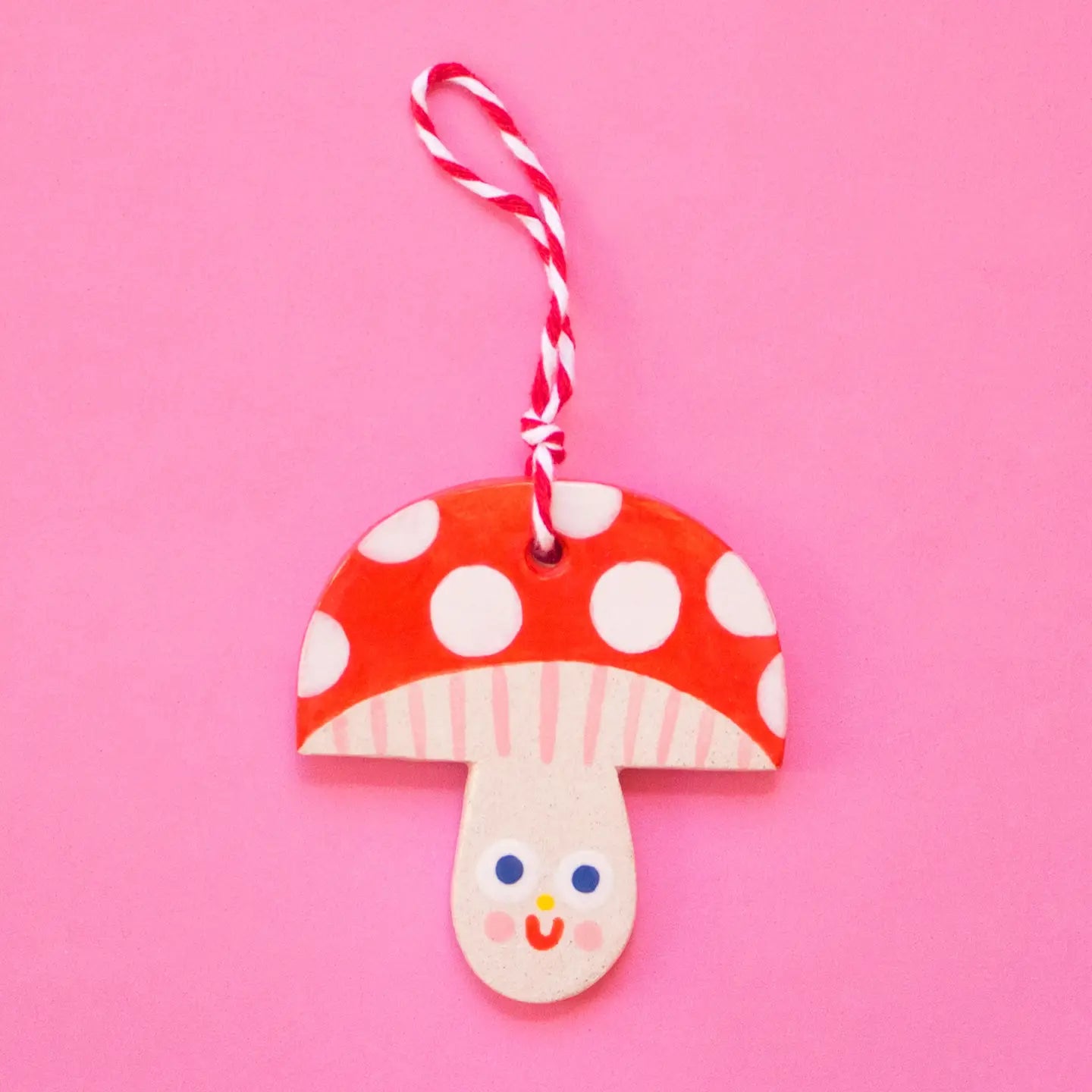 Mushroom Hanging Ceramic Ornament-Little Fish Co.
