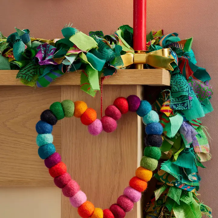 Chunky Rainbow heart wreath-Little Fish Co.