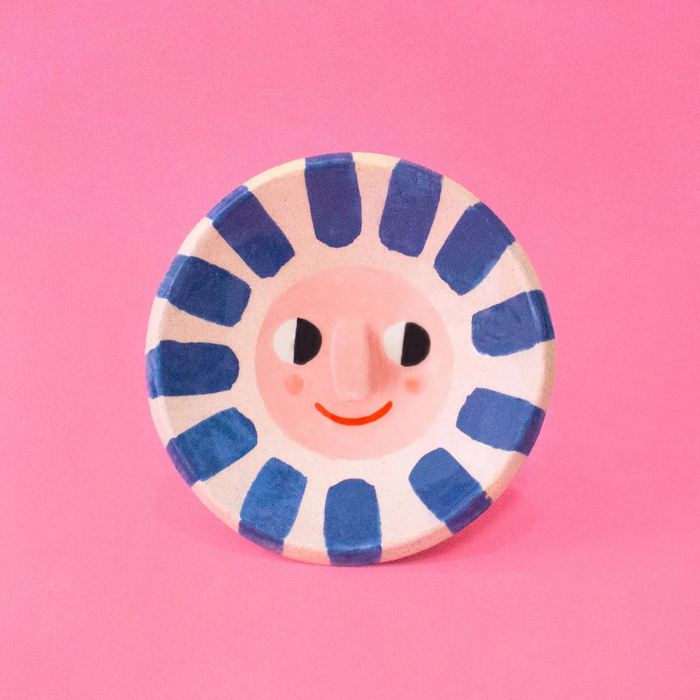 Happy Sun Ceramic Trinket Dish - Blue-Little Fish Co.