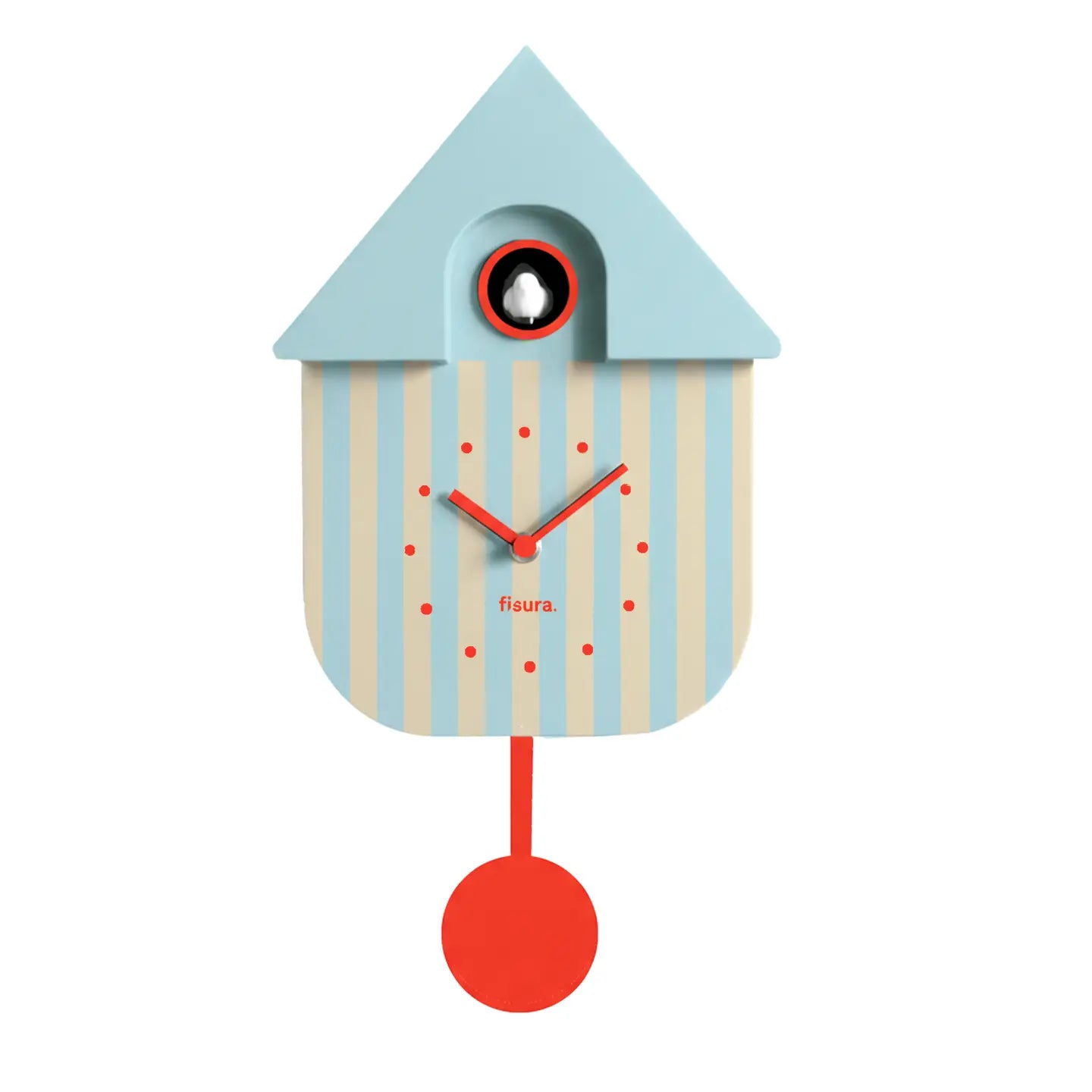 Cuckoo Clock Blue and Beige Stripe