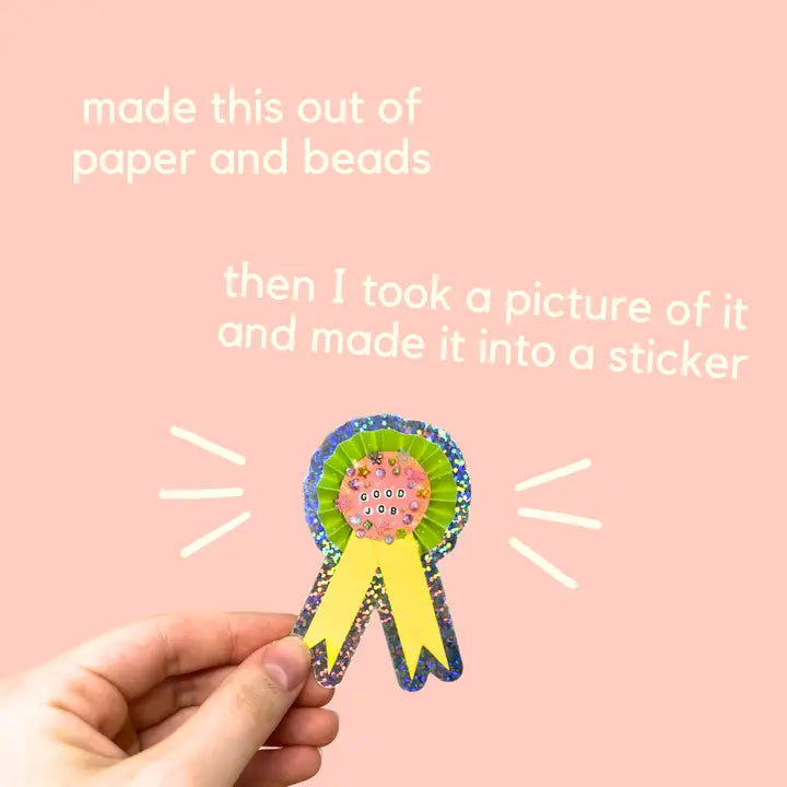 Good Job Ribbon Sticker-Little Fish Co.