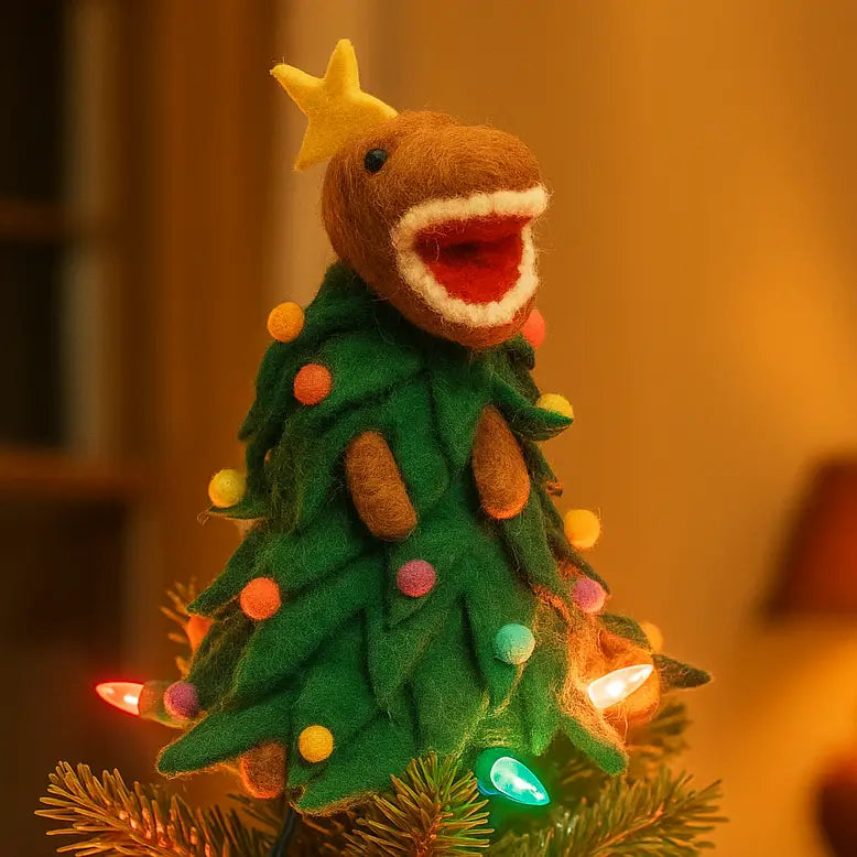 Handmade felt T Rex Tree Topper