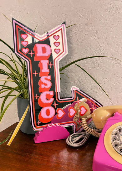 Retro disco arrow mirror pink / red-New Arrivals 2025-Little Fish Co.