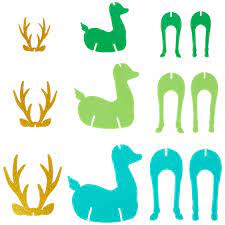 Acrylic Greens and Blue Deer ( set of 3)-Little Fish Co.