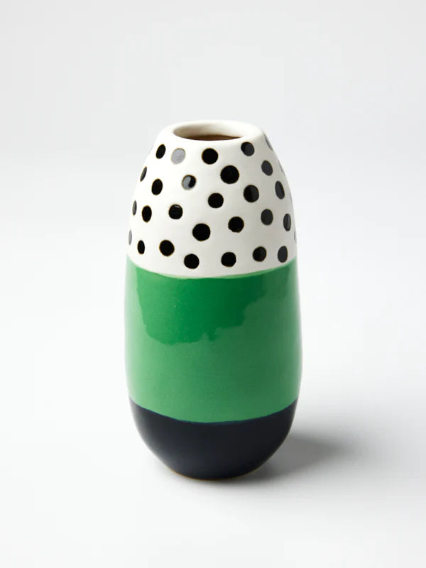 Dose vase in green spot-Decor-Little Fish Co.