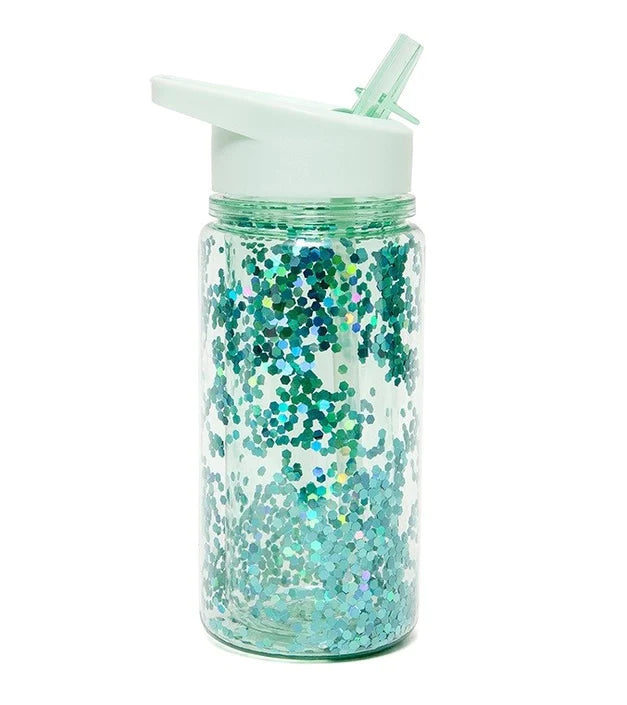 Drinking Bottle Glitter Green Lilly-Little Fish Co.