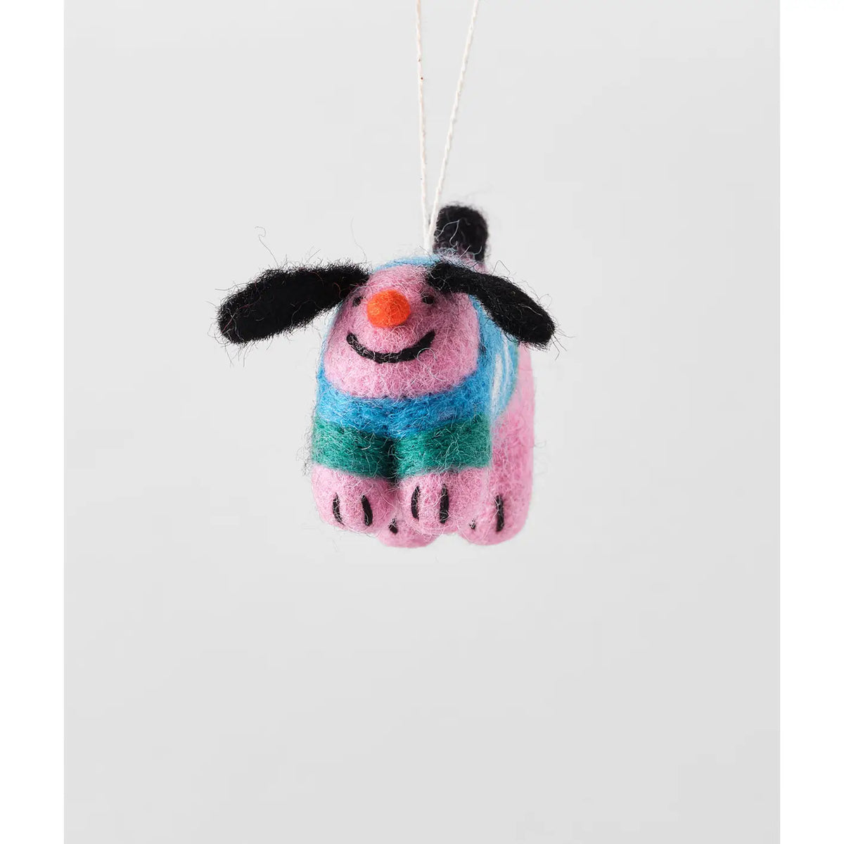 Stumpy Dog Hanging Felt Ornament