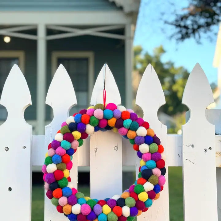 Rainbow Felt Christmas wreath-Little Fish Co.