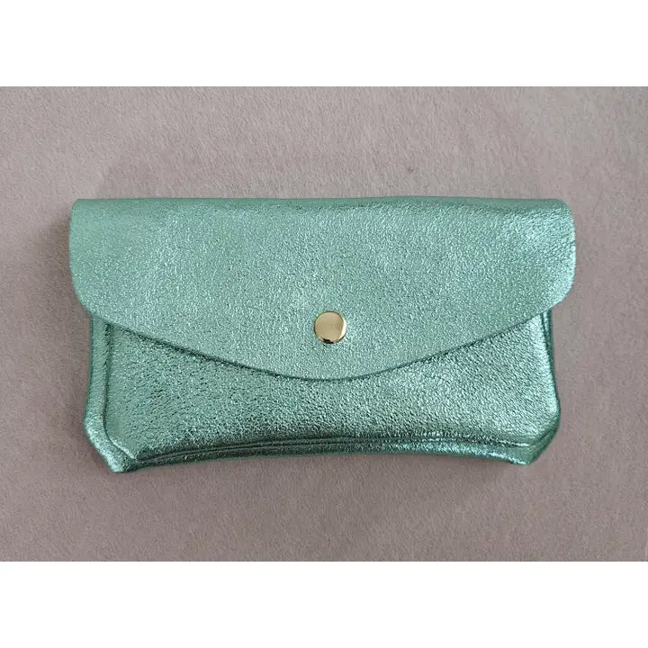 Metallic Leather Wallet - Colours assorted-Little Fish Co.