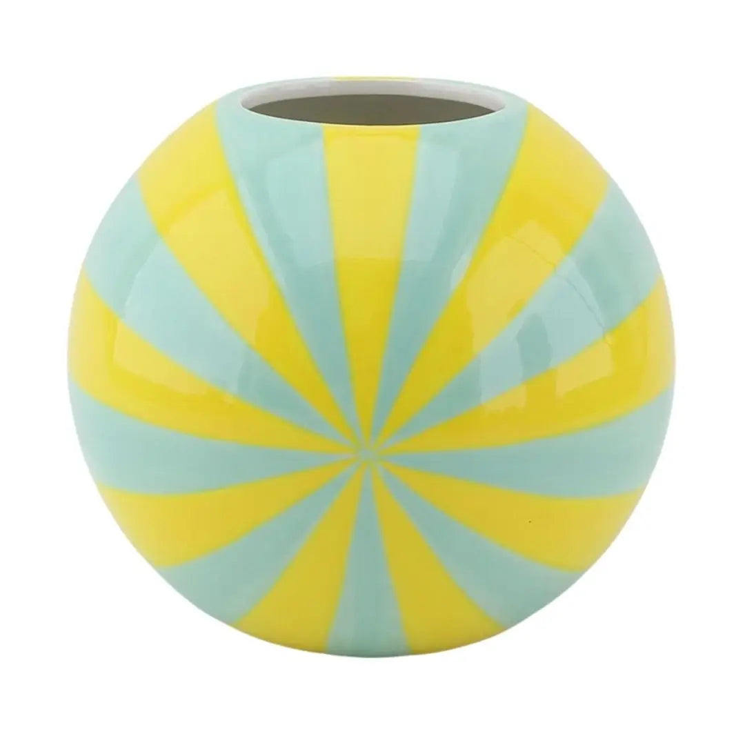 Swirl Vase Yellow Blue