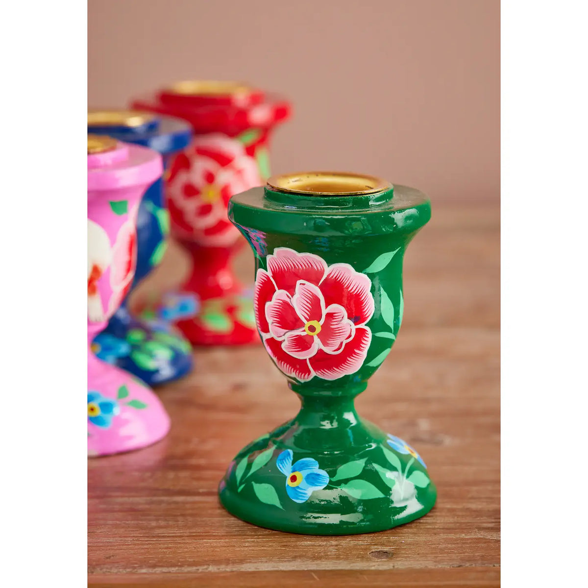 Floral Hand Painted candle holder small