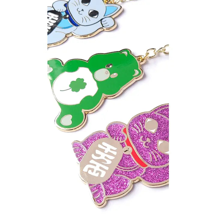 Maneki Neko Keychain - Blue-Top 30 Stationary-Little Fish Co.