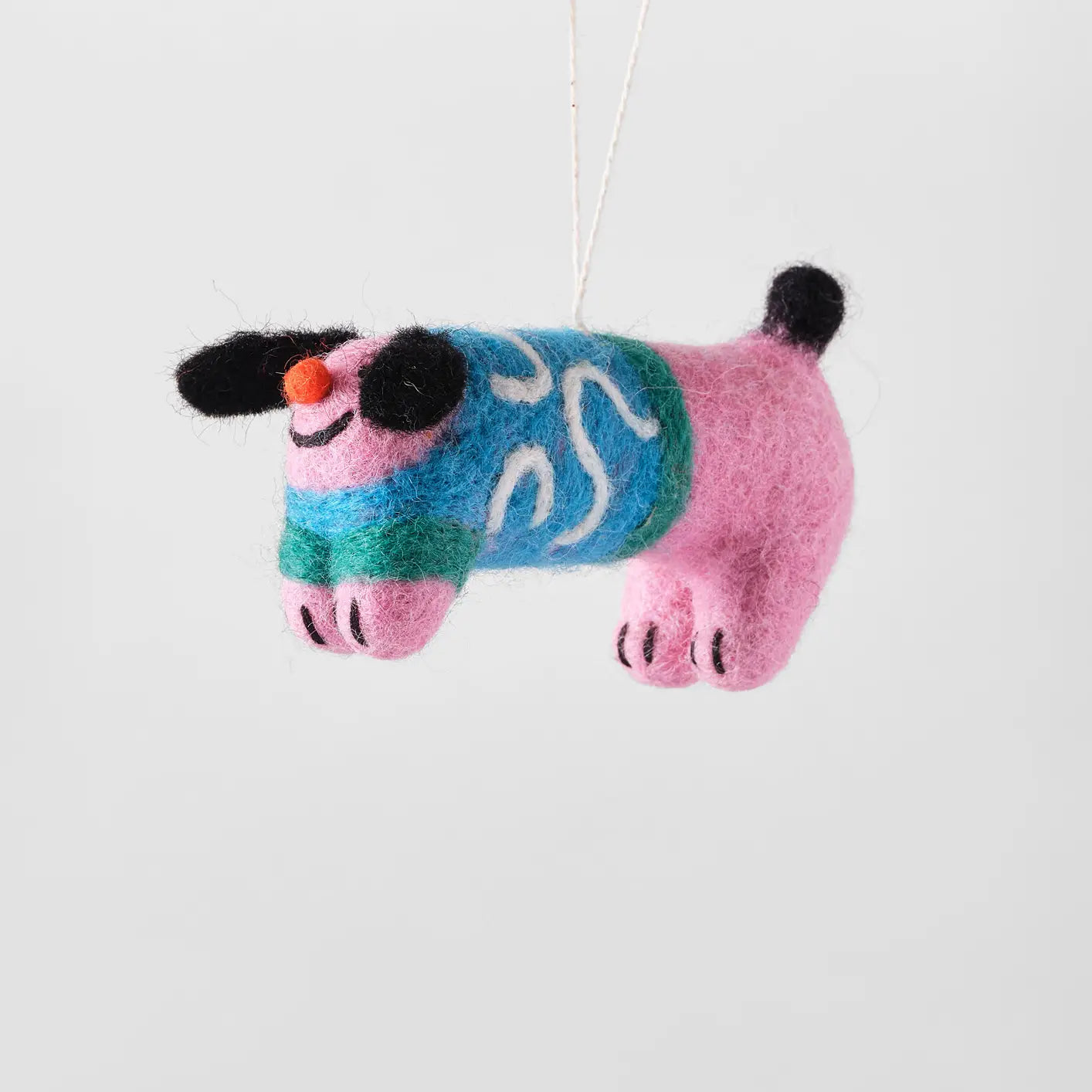 Stumpy Dog Hanging Felt Ornament