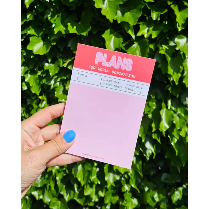 Plans For World Domination To Do List Notepad A6-Little Fish Co.