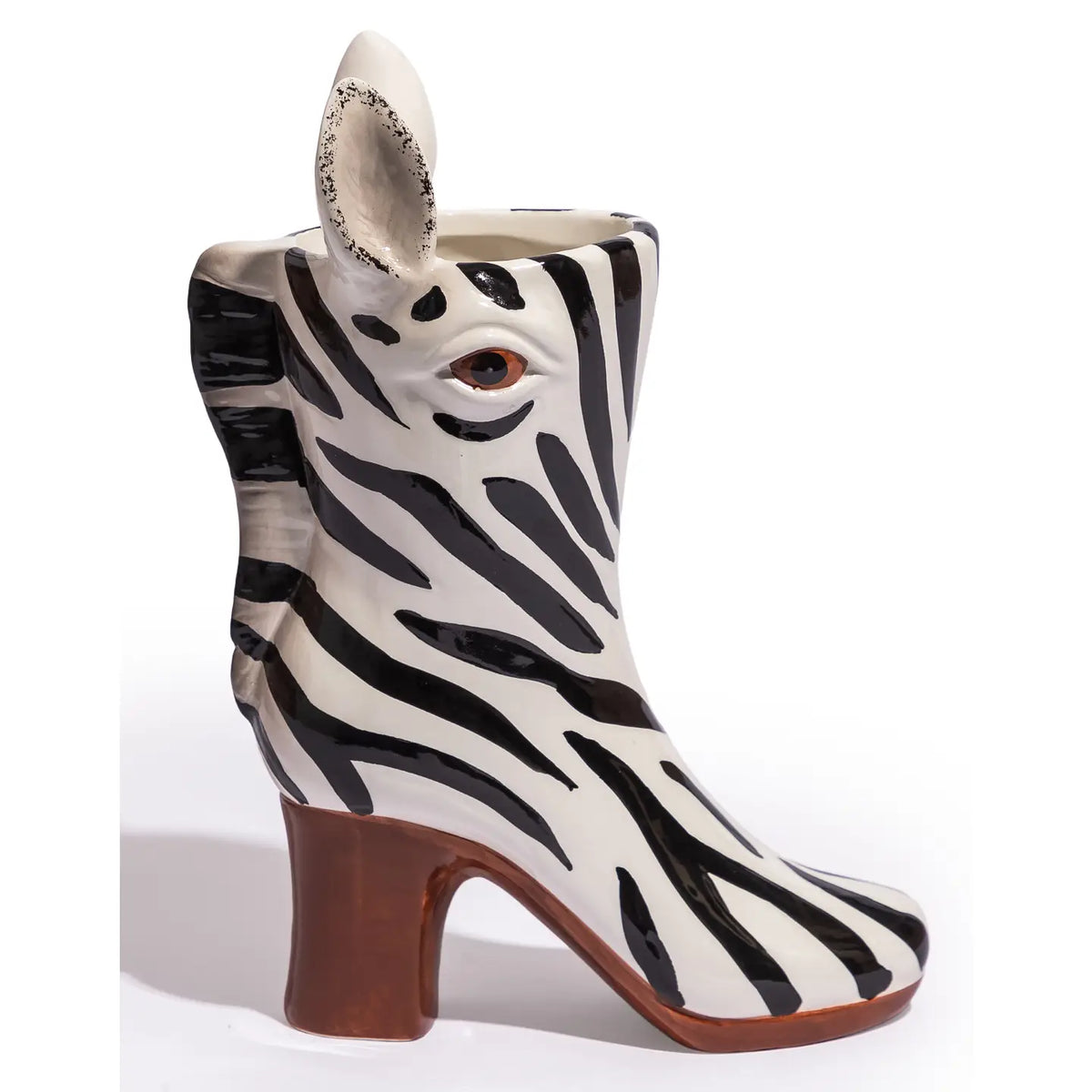 Ceramic Zebra Head Vase