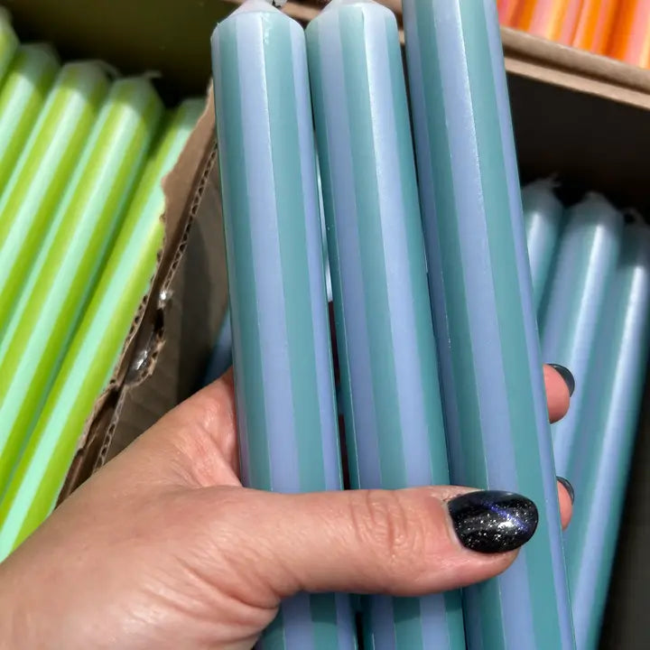 Pinstripe candle - selected colours-Top 30 Party-Little Fish Co.
