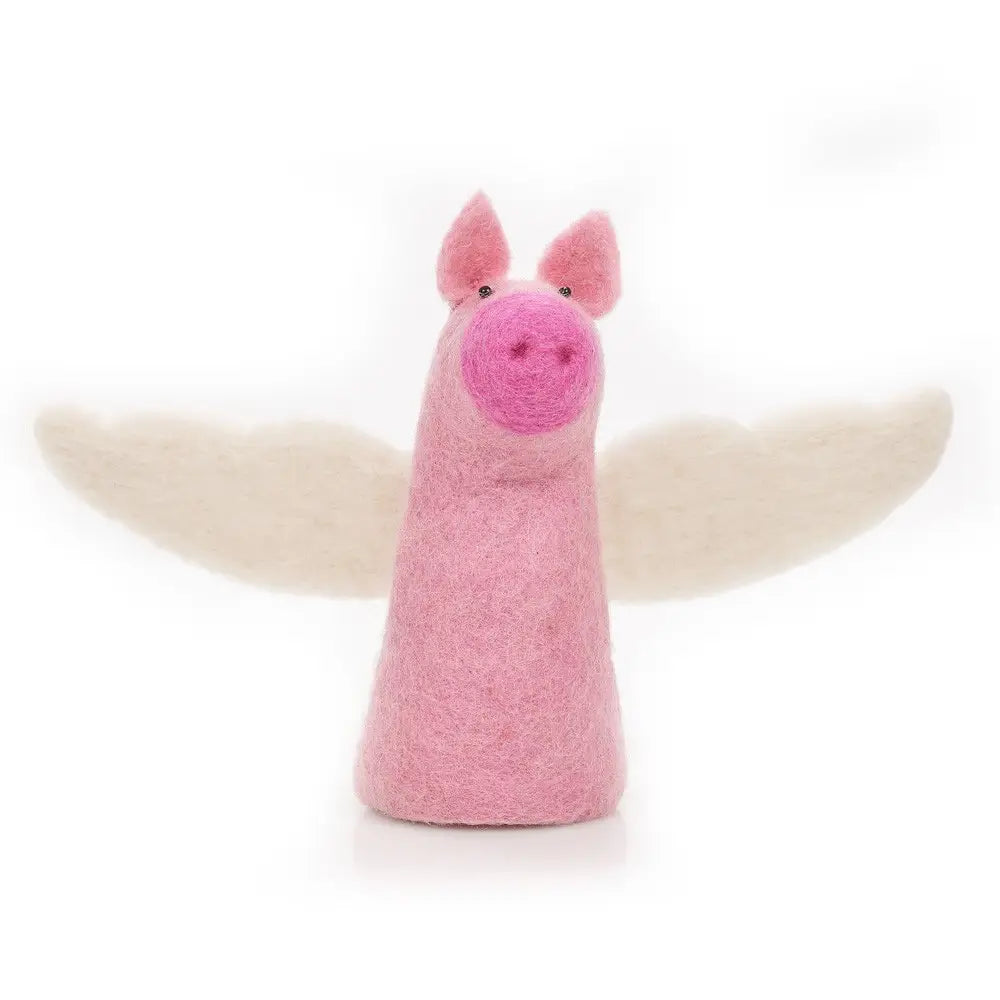 Handmade felt Flying pig tree topper