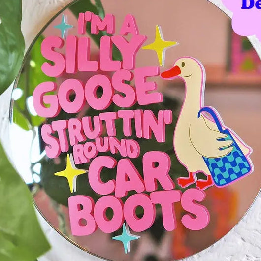 Silly Goose Struttin' Round Car Boot Disc Mirror-Top 30 Decor-Little Fish Co.
