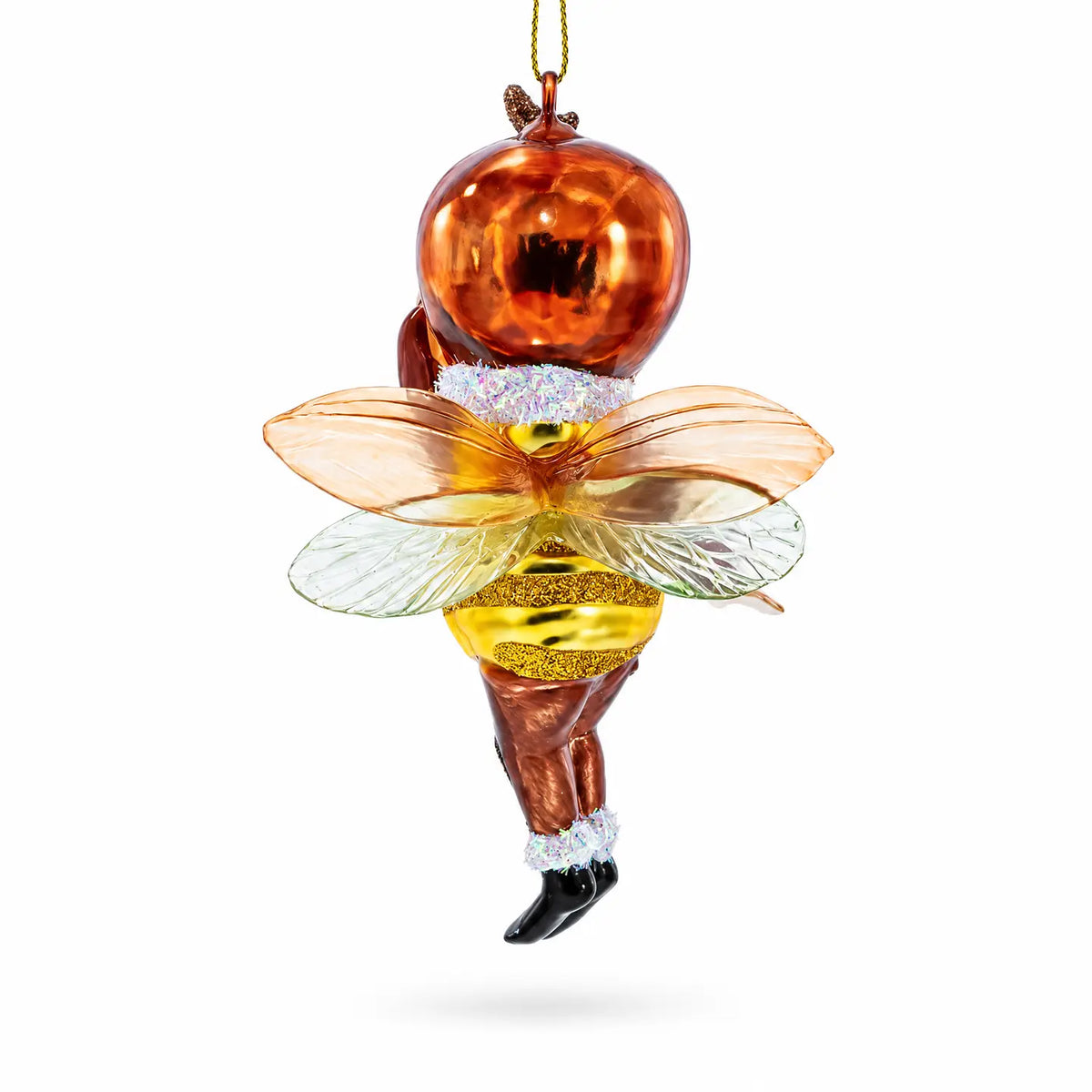 Little Bee glass ornament handcrafted
