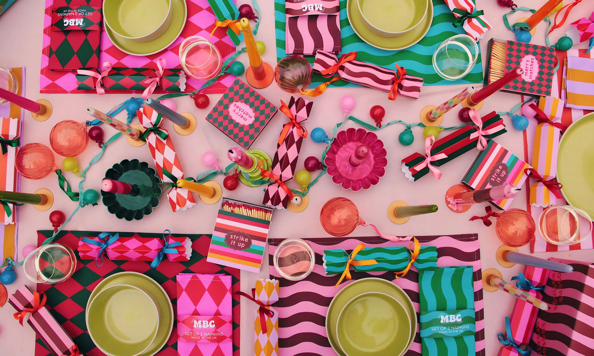 Multi colour stripe fill your own crackers