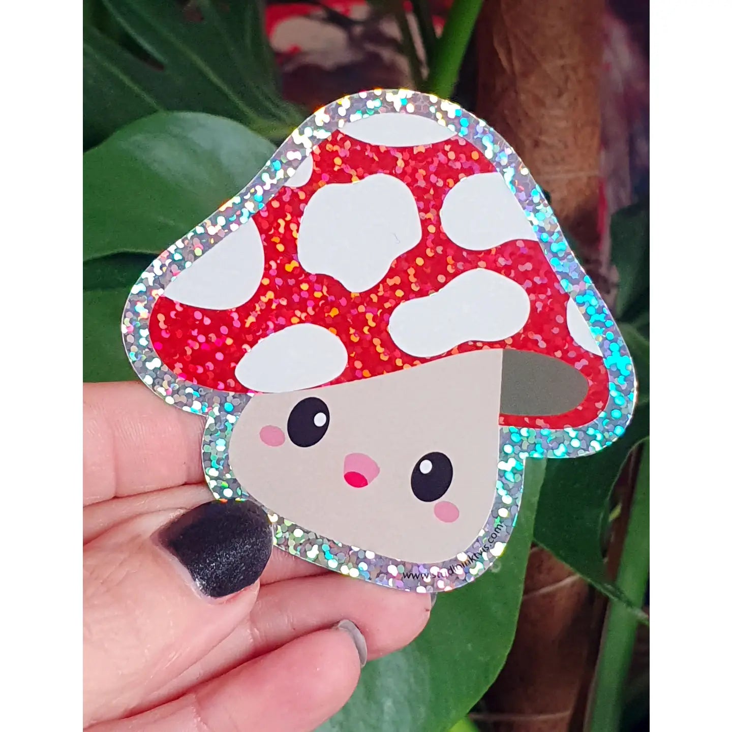 Glitter sticker - Red Mushroom-New Arrivals 2025-Little Fish Co.