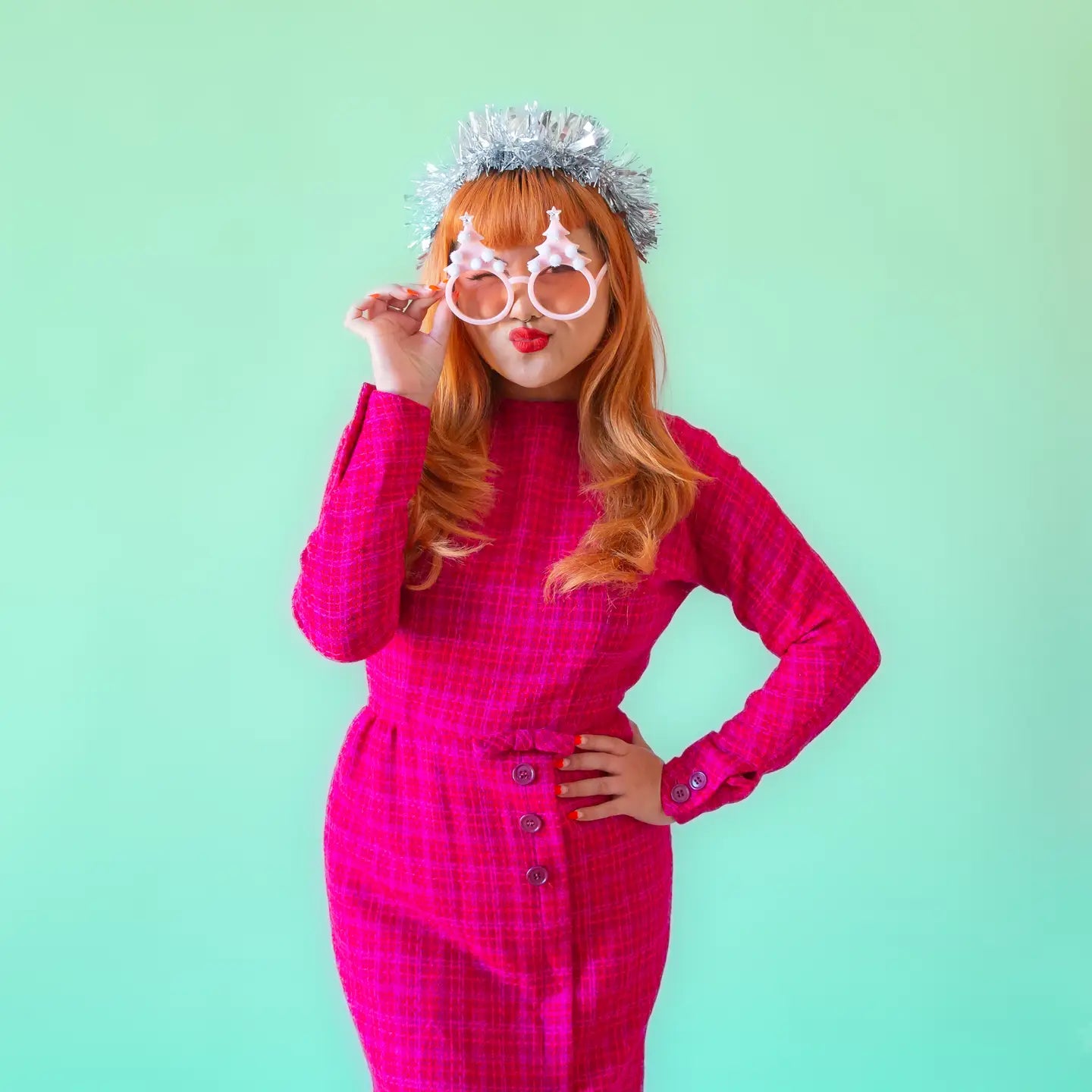 Christmas Tree glasses - pastel pink-Top 30 Christmas-Little Fish Co.