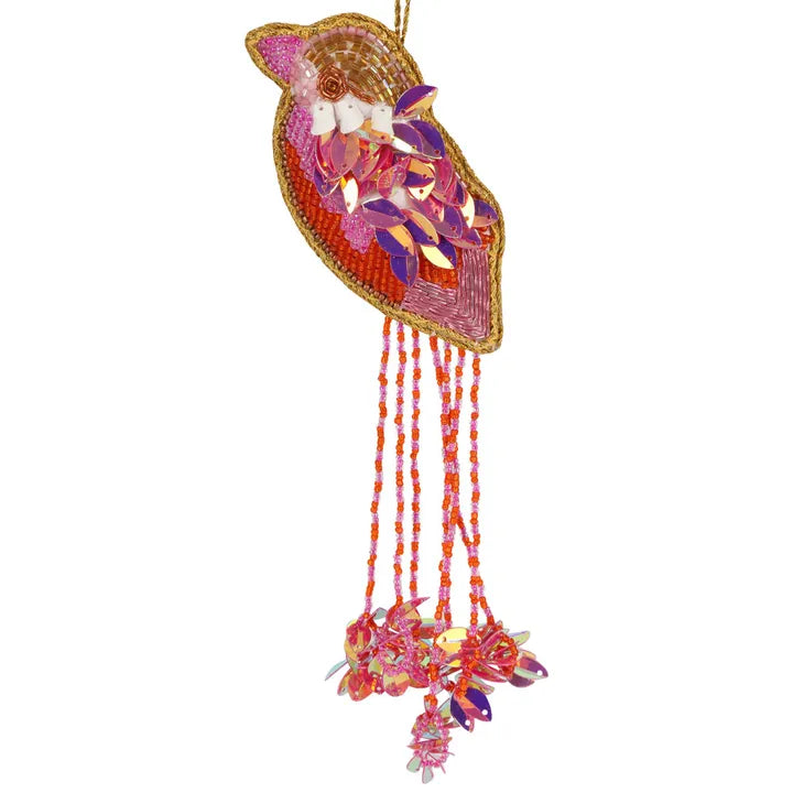 tropical hanging bird sequin tree decoration-Little Fish Co.