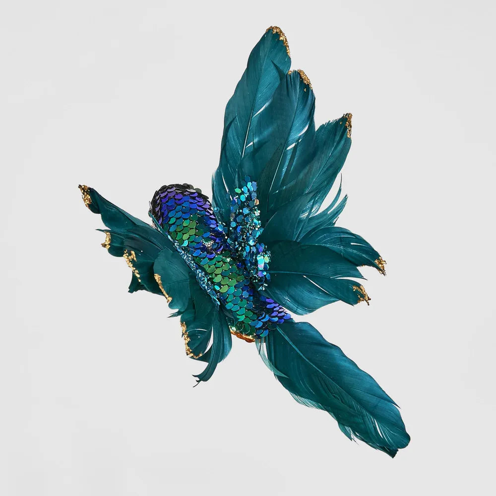 Salson Sequin Hanging Hummingbird Aqua-Little Fish Co.