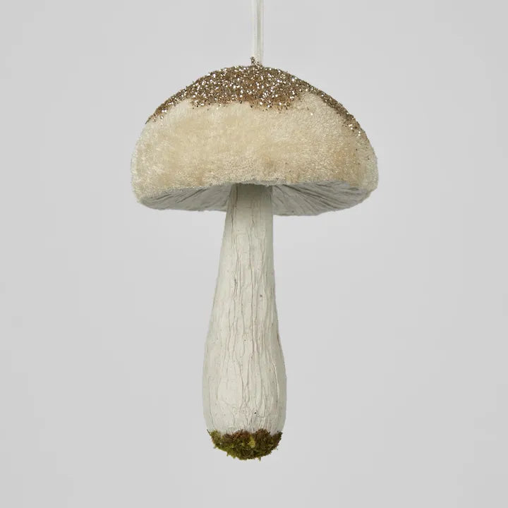 Little Hanging Mushroom Ornament White-Little Fish Co.