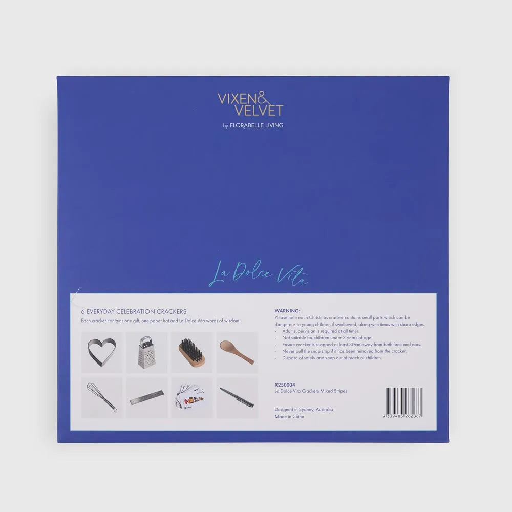 La Dolce Vita Crackers Mixed Stripes-Top 30 Christmas-Little Fish Co.