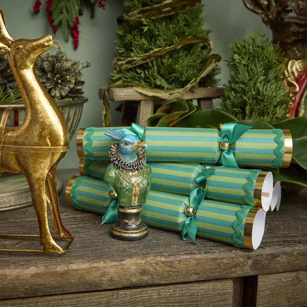 Verdant Striped Cracker Green-Top 30 Christmas-Little Fish Co.