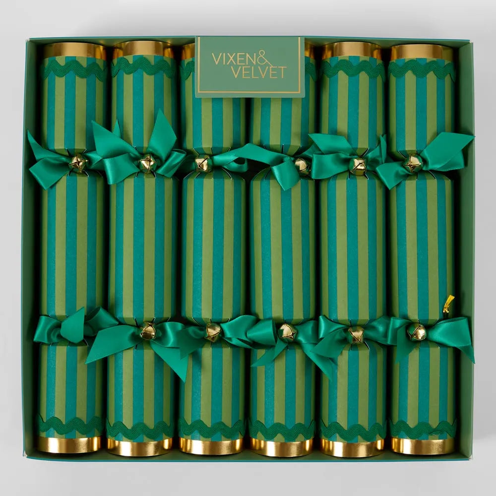 Verdant Striped Cracker Green-Top 30 Christmas-Little Fish Co.