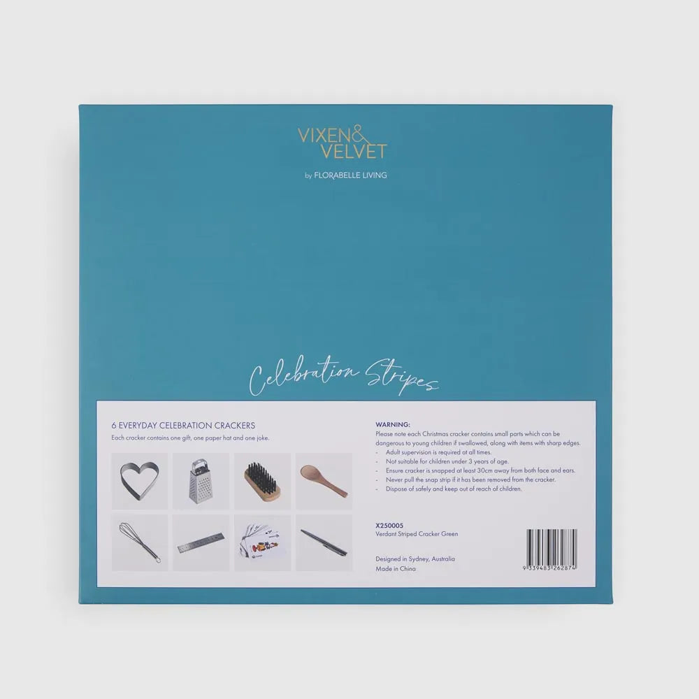 Verdant Striped Cracker Green-Top 30 Christmas-Little Fish Co.