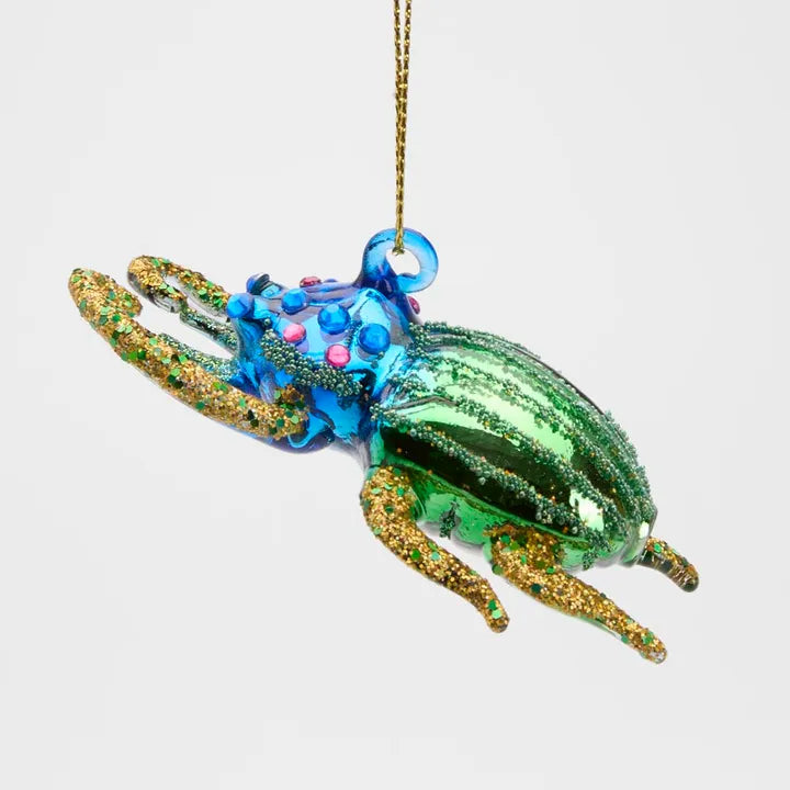 Majestic Emerald Saphire Beetle Decoration-Top 30 Christmas-Little Fish Co.