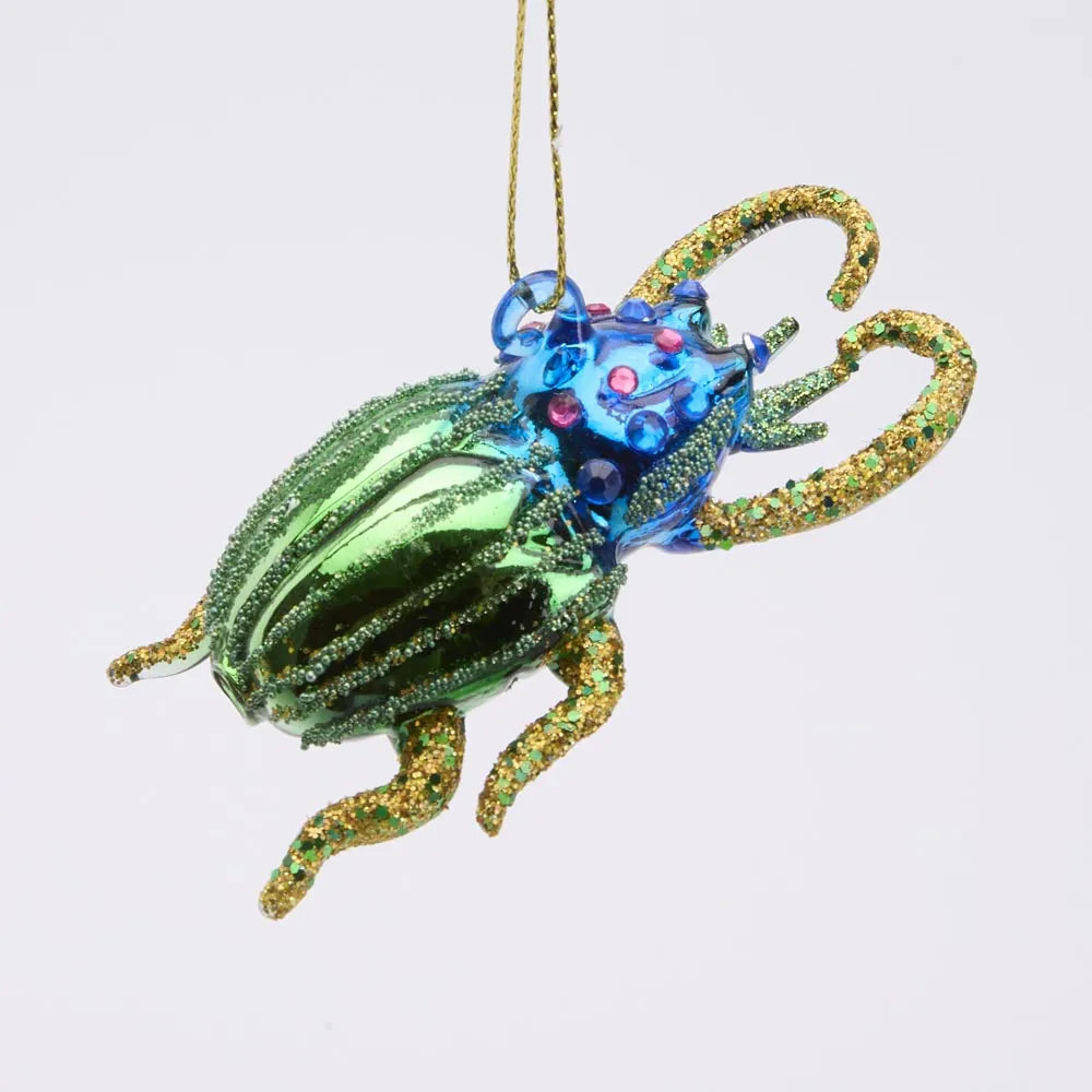Majestic Emerald Saphire Beetle Decoration-Top 30 Christmas-Little Fish Co.