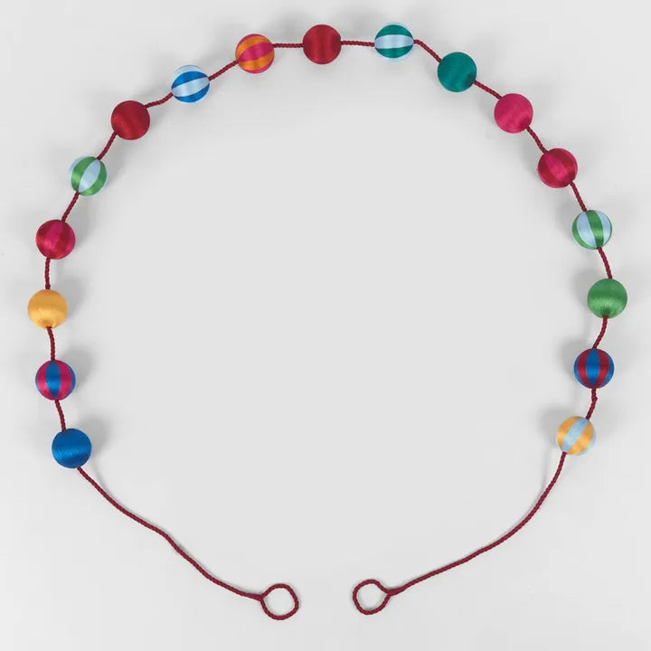 Silk Bauble Garland Multicolour-Top 30 Christmas-Little Fish Co.