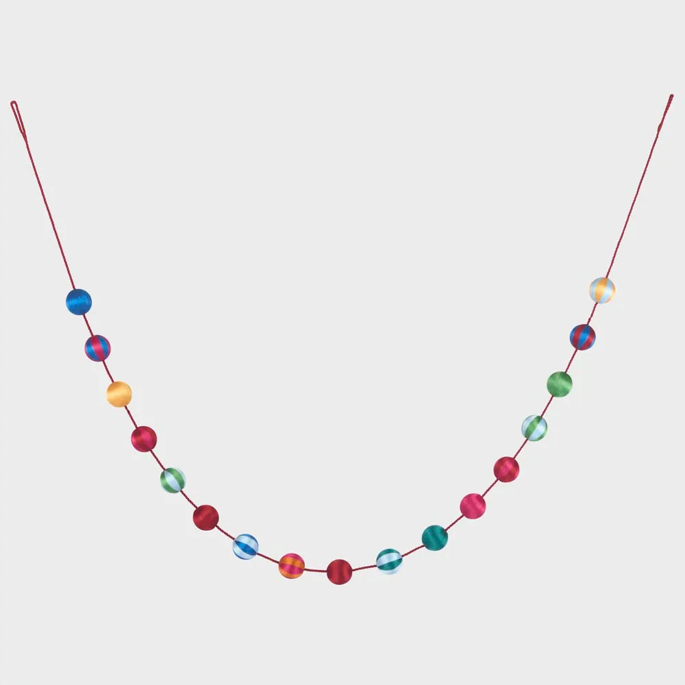 Silk Bauble Garland Multicolour-Top 30 Christmas-Little Fish Co.