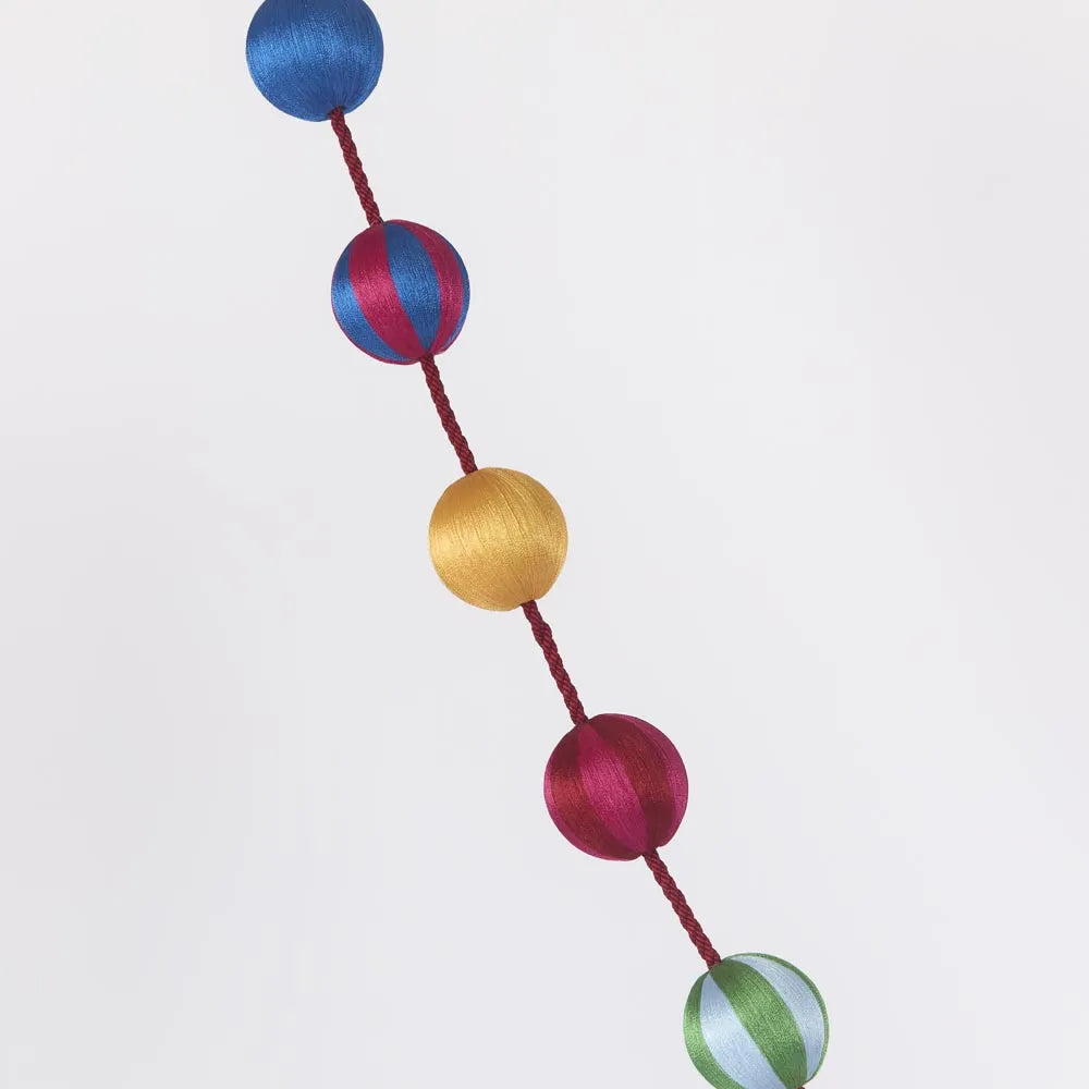 Silk Bauble Garland Multicolour-Top 30 Christmas-Little Fish Co.