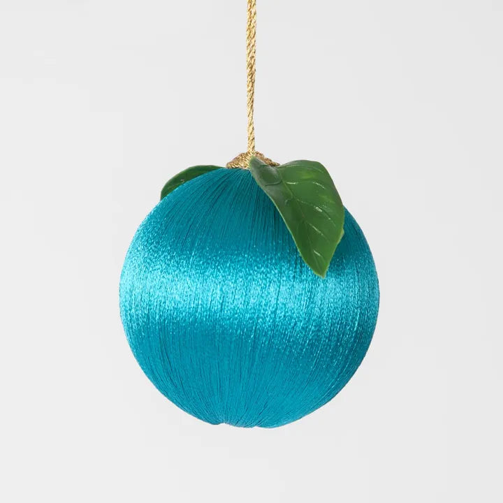 Silk Fruit Bauble- Turquoise- Ships October-Top 30 Christmas-Little Fish Co.